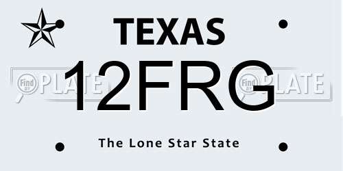 12FRG Texas License Plate