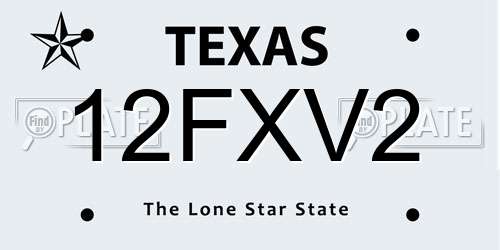 12FXV2 Texas License Plate