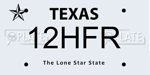 12HFR Texas License Plate
