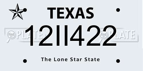 12II422 Texas License Plate