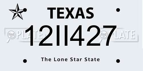 12II427 Texas License Plate