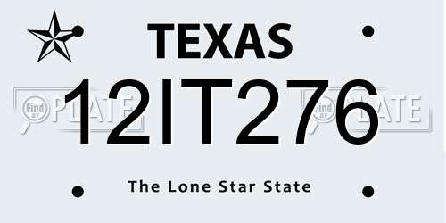 12IT276 Texas License Plate