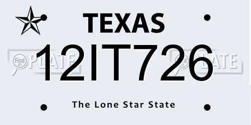 12IT726 Texas License Plate