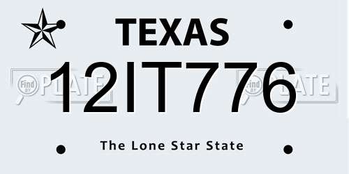 12IT776 Texas License Plate