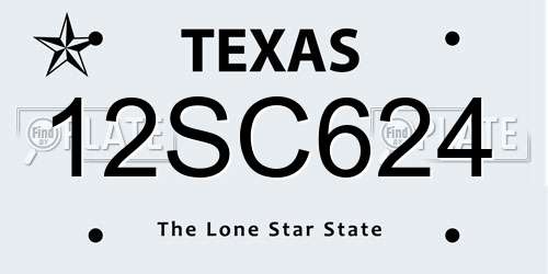 12SC624 Texas License Plate