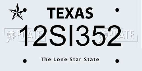 12SI352 Texas License Plate