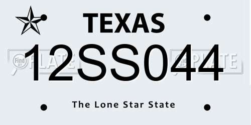12SS044 Texas License Plate