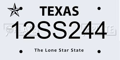 12SS244 Texas License Plate