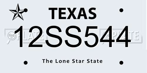 12SS544 Texas License Plate