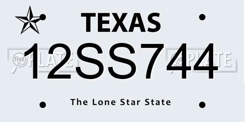 12SS744 Texas License Plate