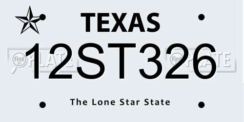 12ST326 Texas License Plate