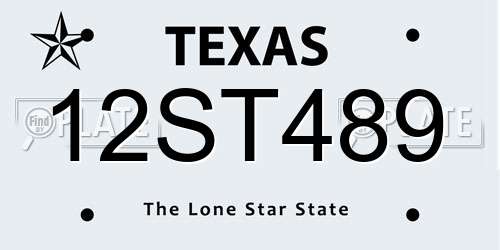 12ST489 Texas License Plate