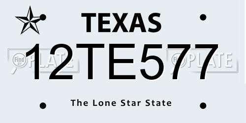 12TE577 Texas License Plate