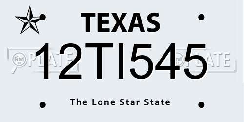 12TI545 Texas License Plate