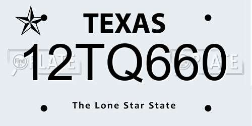 12TQ660 Texas License Plate