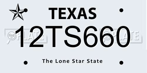 12TS660 Texas License Plate