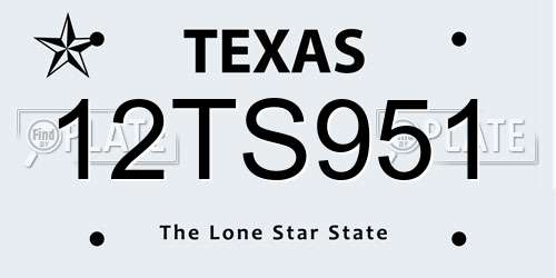 12TS951 Texas License Plate