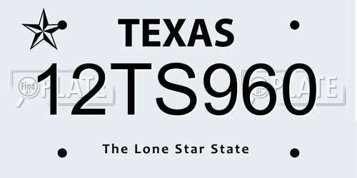 12TS960 Texas License Plate