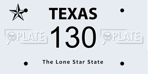 130 Texas License Plate