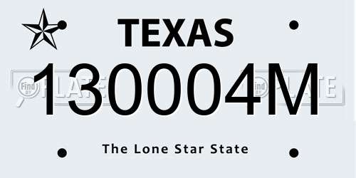 130004M Texas License Plate