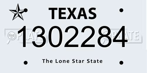 1302284 Texas License Plate