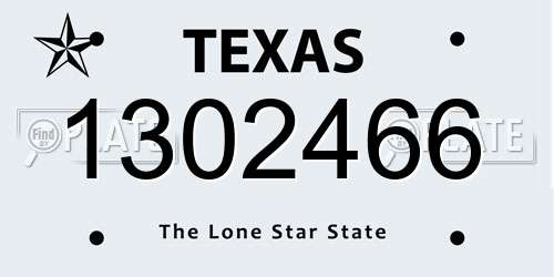 1302466 Texas License Plate
