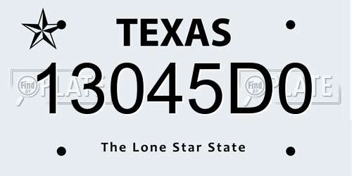 13045D0 Texas License Plate