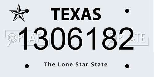 1306182 Texas License Plate