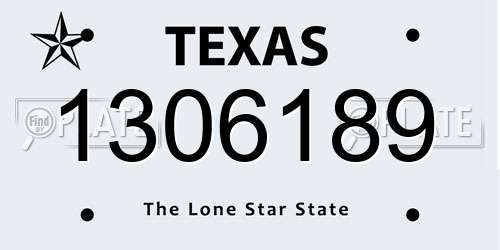 1306189 Texas License Plate
