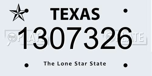 1307326 Texas License Plate