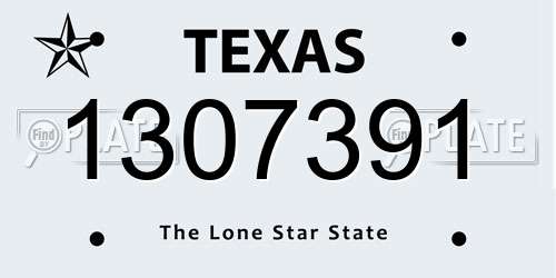 1307391 Texas License Plate