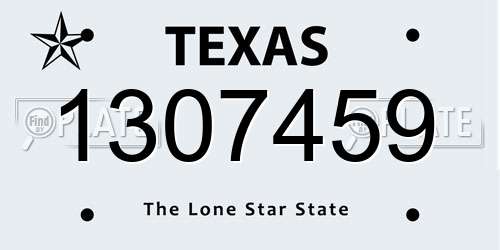 1307459 Texas License Plate