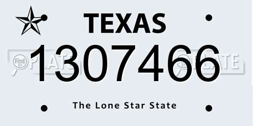 1307466 Texas License Plate