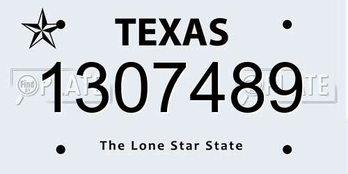 1307489 Texas License Plate