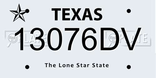 13076DV Texas License Plate