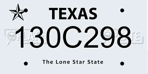 130C298 Texas License Plate
