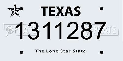 1311287 Texas License Plate