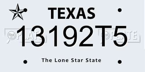 13192T5 Texas License Plate