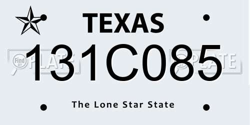 131C085 Texas License Plate