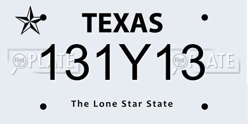 131Y13 Texas License Plate