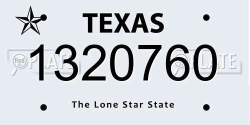 1320760 Texas License Plate