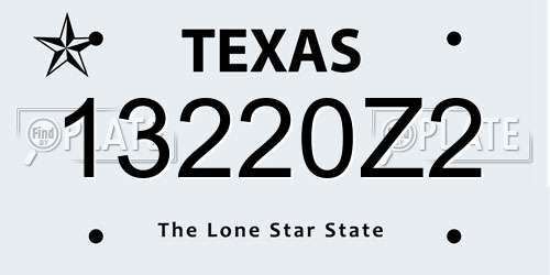13220Z2 Texas License Plate