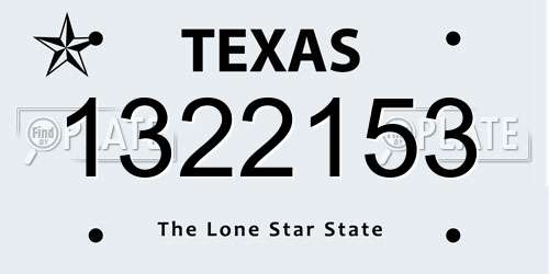 1322153 Texas License Plate