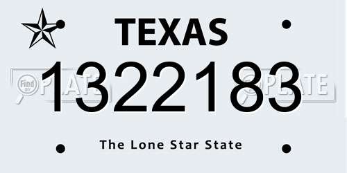 1322183 Texas License Plate
