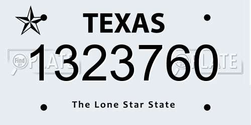 1323760 Texas License Plate