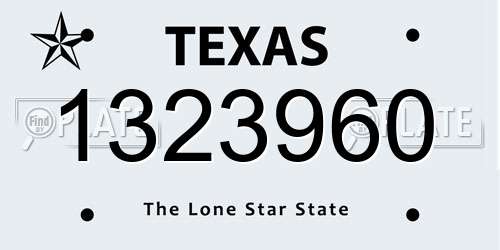 1323960 Texas License Plate