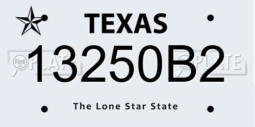 13250B2 Texas License Plate