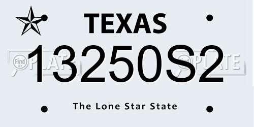 13250S2 Texas License Plate
