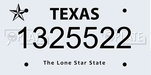 1325522 Texas License Plate