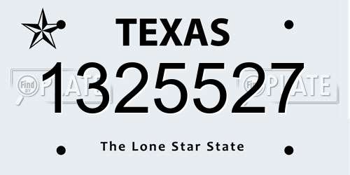 1325527 Texas License Plate